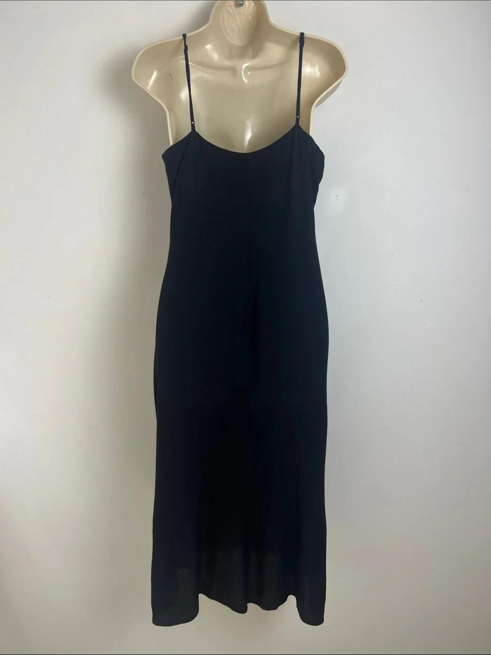 Reformation 6P Black Crimini V-Neck Side Leg Slit Midi Dress Chic Classic